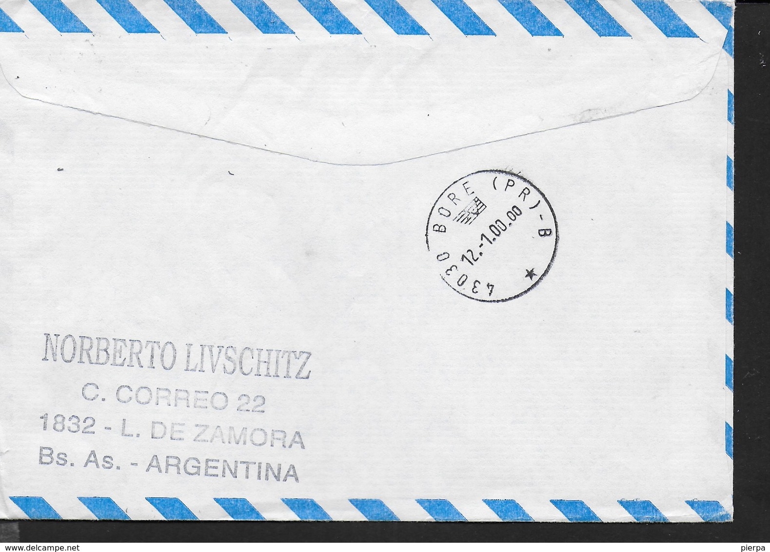 ARGENTINA - BUSTA VIA AEREA 22.12.1999 - Lettres & Documents