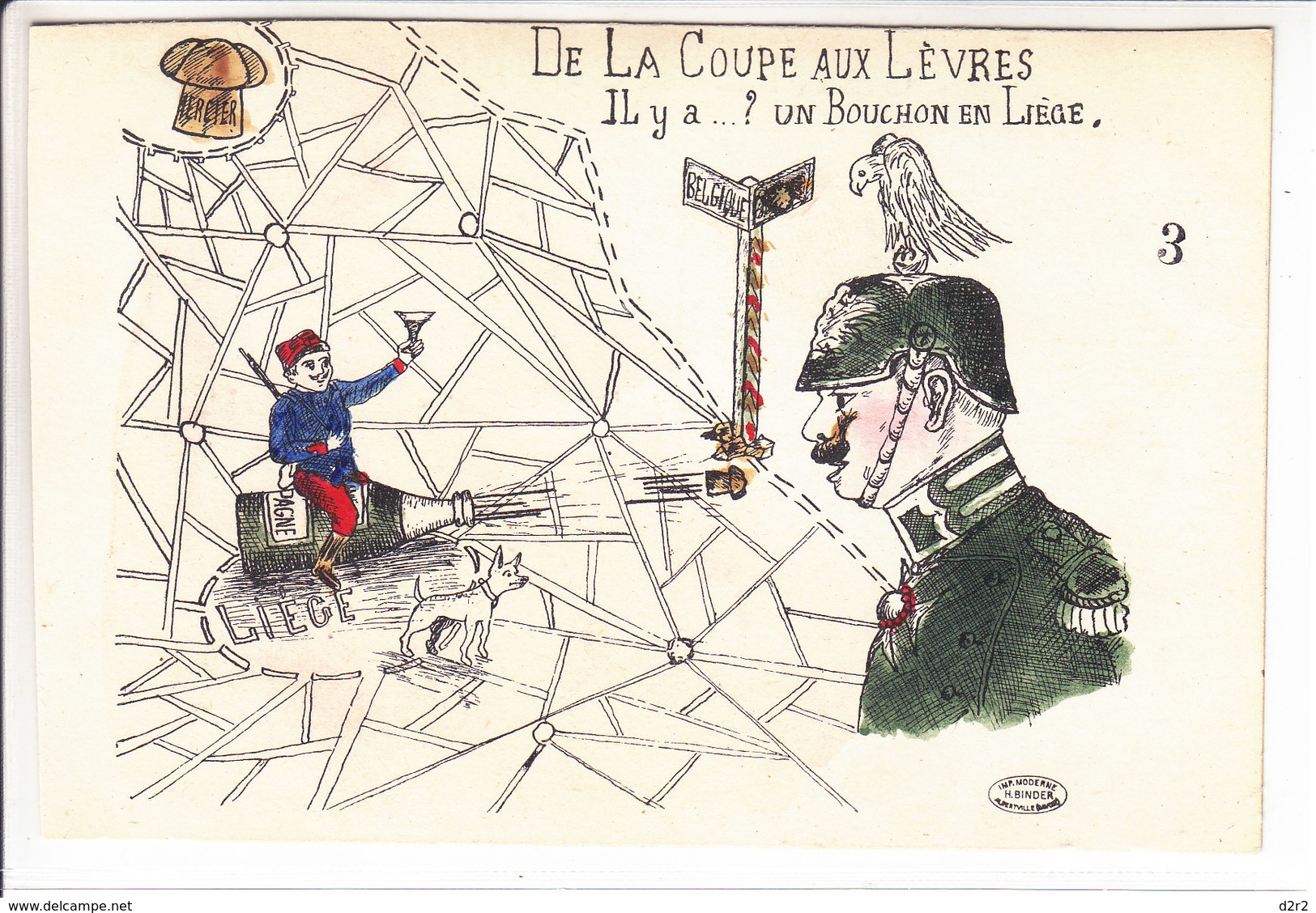 DE LA COUPE AUX LEVRES, IL Y A ? UN BOUCHON EN LIEGE - ILLUSTRATION - N/C - Weltkrieg 1914-18