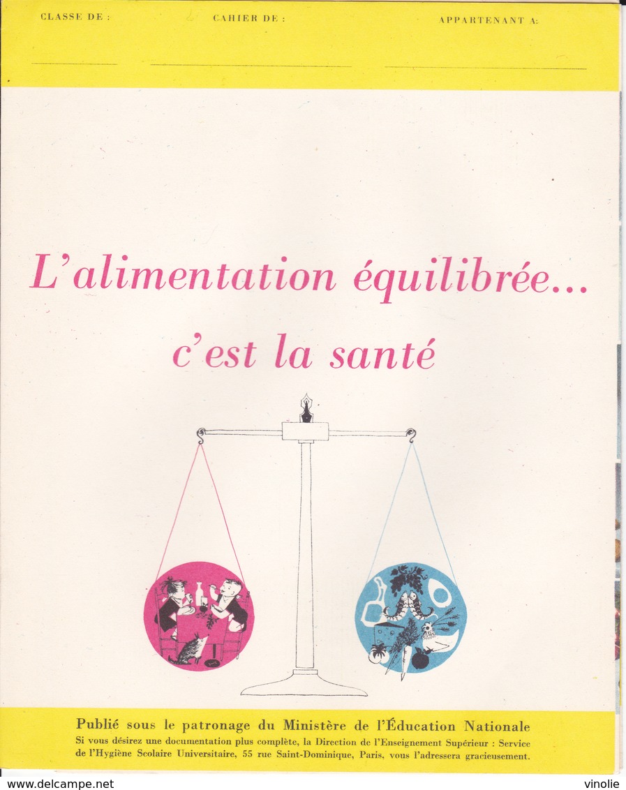 VP-GF.18-104 : PROTEGE-CAHIER. L ALIMENTATION EQUILIBREE C EST LA SANTE. BALANCE - Copertine Di Libri