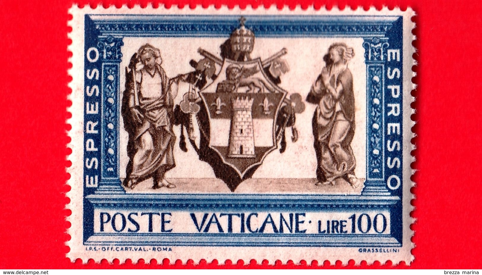 Nuovo - MNH - VATICANO - 1960 - Opere Di Misericordia - ESPRESSO - Stemma Di Giovanni XXIII E Figure - 100 - Priority Mail