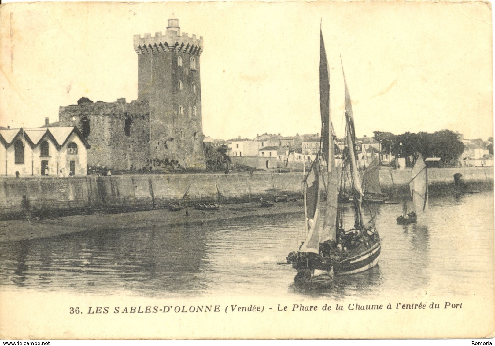 France - Vendée - Les Sables D'Olonne - Le Phare De La Chaume à L'entrée Du Port - Jehly-Poupin Nº 36 - Ecr. Timb. 4871 - Sables D'Olonne