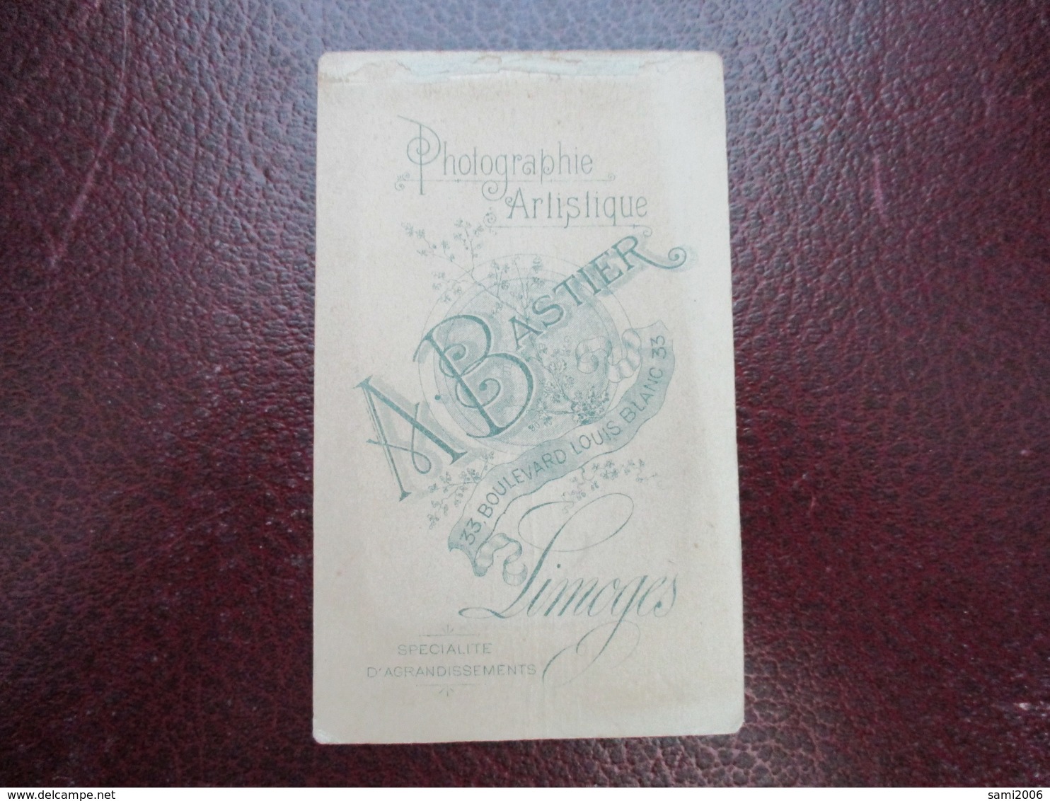 CDV JEUNE FEMME PHOTOGRAPHE A.PROSPER LIMOGES - Cartes De Visite