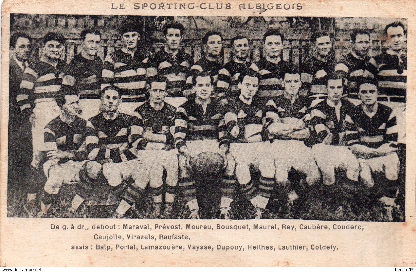 CPA De L'équipe 1ère De Rugby D'ALBI 1926-27. - Rugby