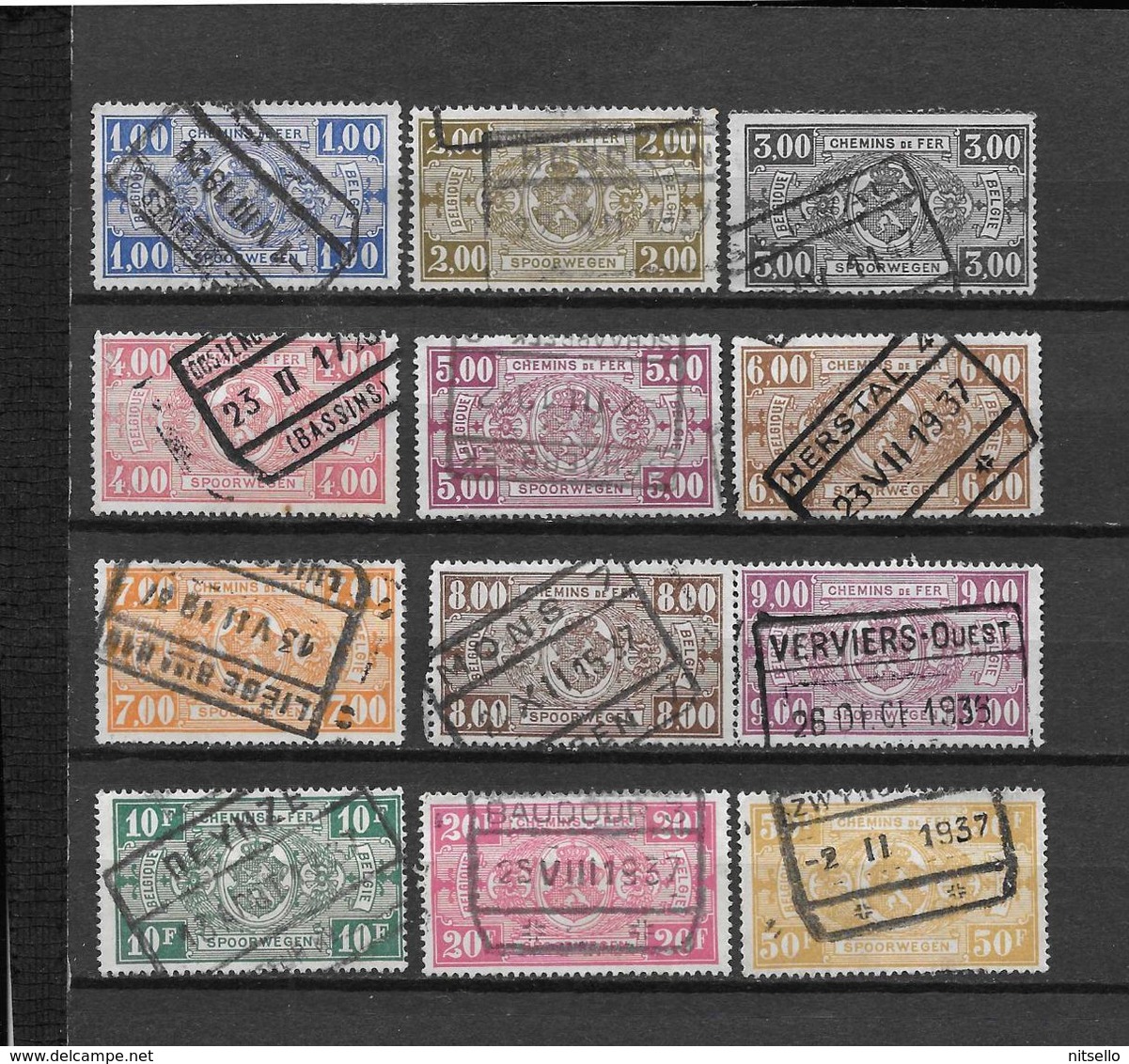 LOTE  1668  ///  BELGICA FERROCARRIL  YVERT Nº: LOTE DE SELLOS DE LA SERIE 146/166 - Other & Unclassified