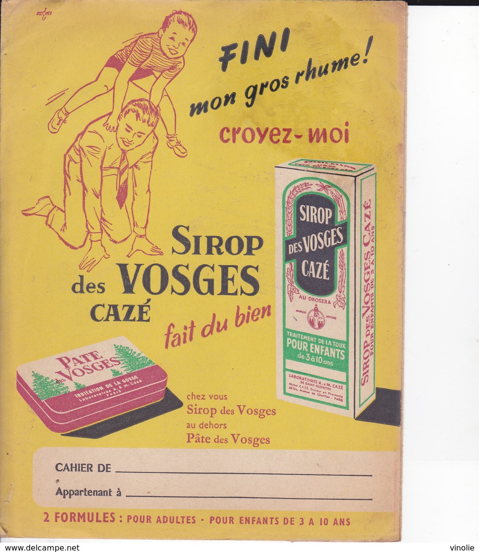 VP-GF.18-149 : PROTEGE-CAHIER.  SIROP DES VOSGES CAZE POUR LES IRRITATIONS DE LA GORGE. - Protège-cahiers