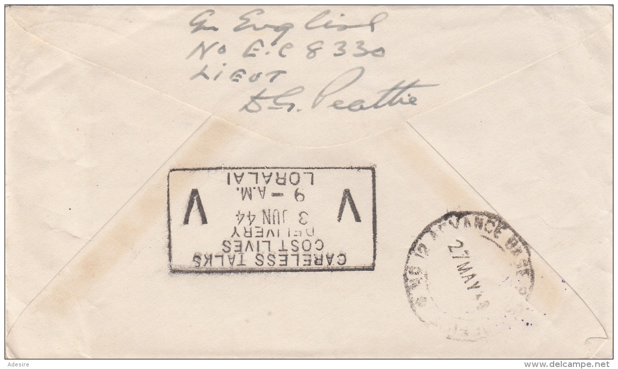 Seltener Kriegsbeleg 1944 - Brief Mit 4 Seltenen Stempel - 1939-45