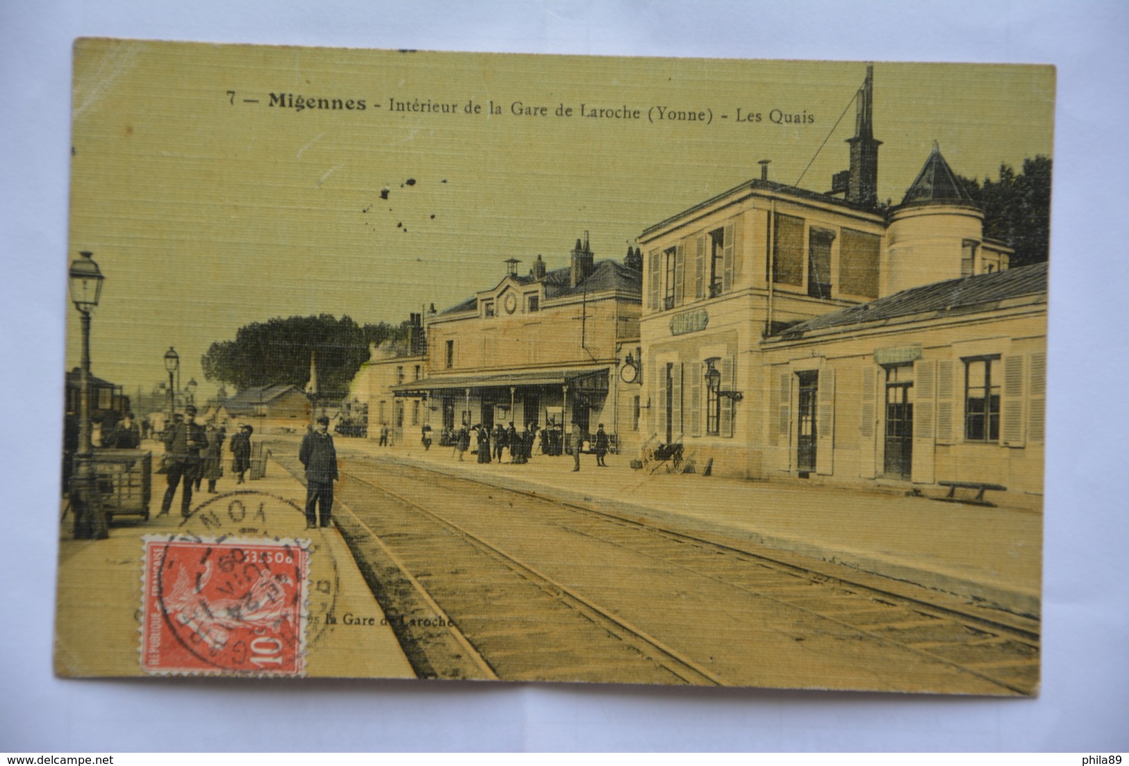 MIGENNES-interieur De La Gare De Laroche-les Quais-colorisee Toilee - Migennes