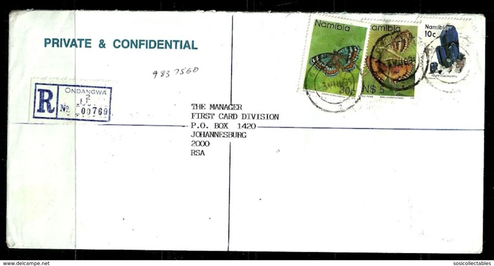 Namibia - 1996 Registered Letter Posted To South Africa - Namibia (1990- ...)