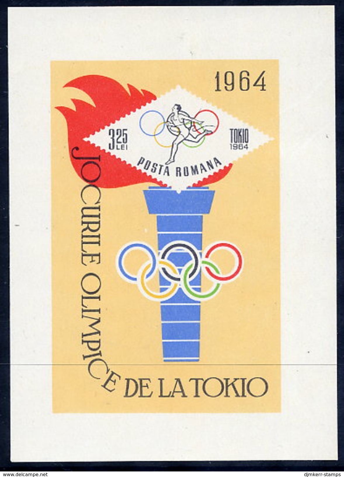 ROMANIA 1964 Olympic Games Block, MNH / **.  Michel Block 58 - Blocs-feuillets
