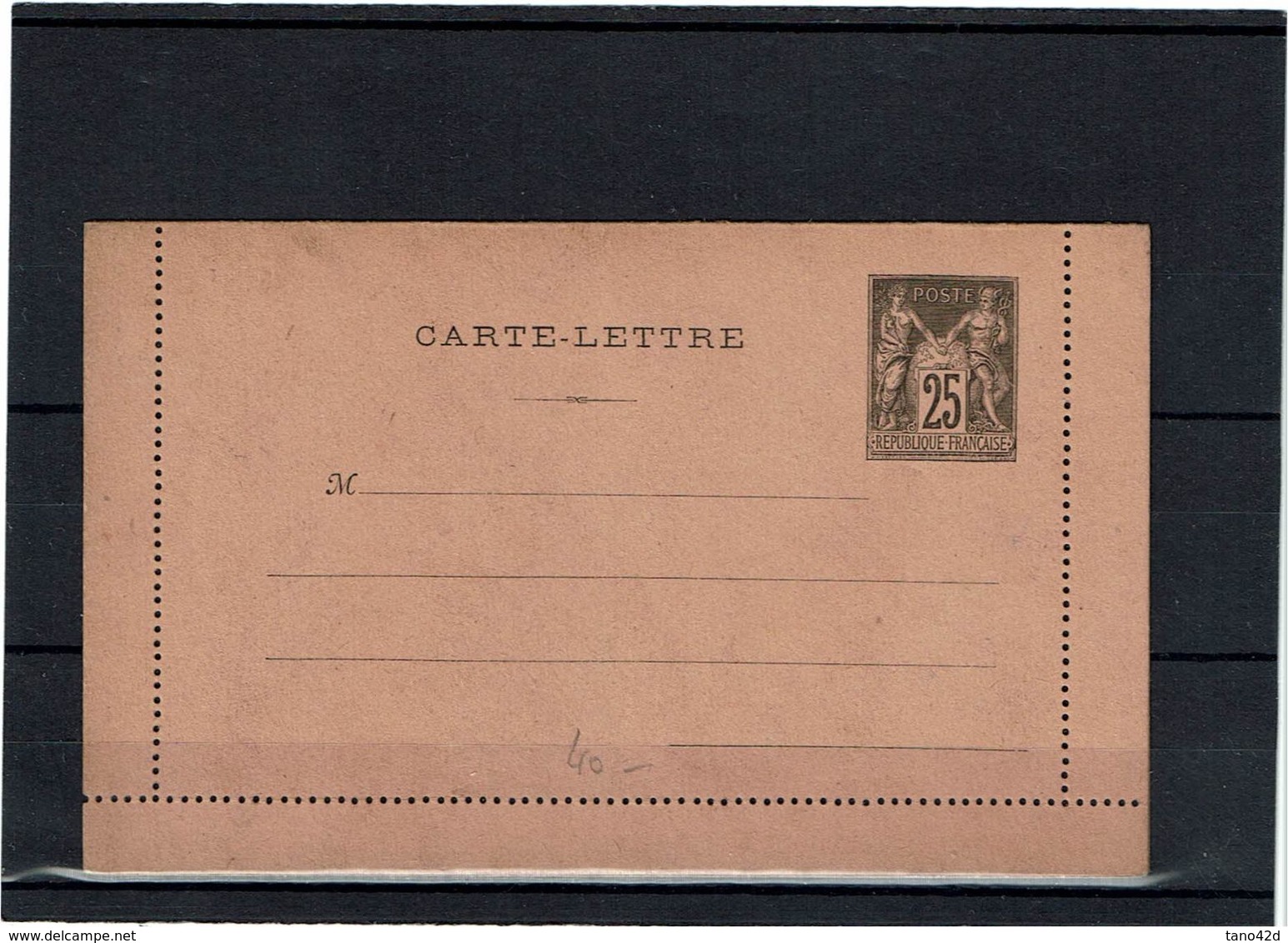 CTN27 - CARTE LETTRE SAGE 25c NEUVE STORCH L3 PATTES COLLEES ET TRACE DE CHARNIERE AU VERSO TB - Tarjetas Cartas