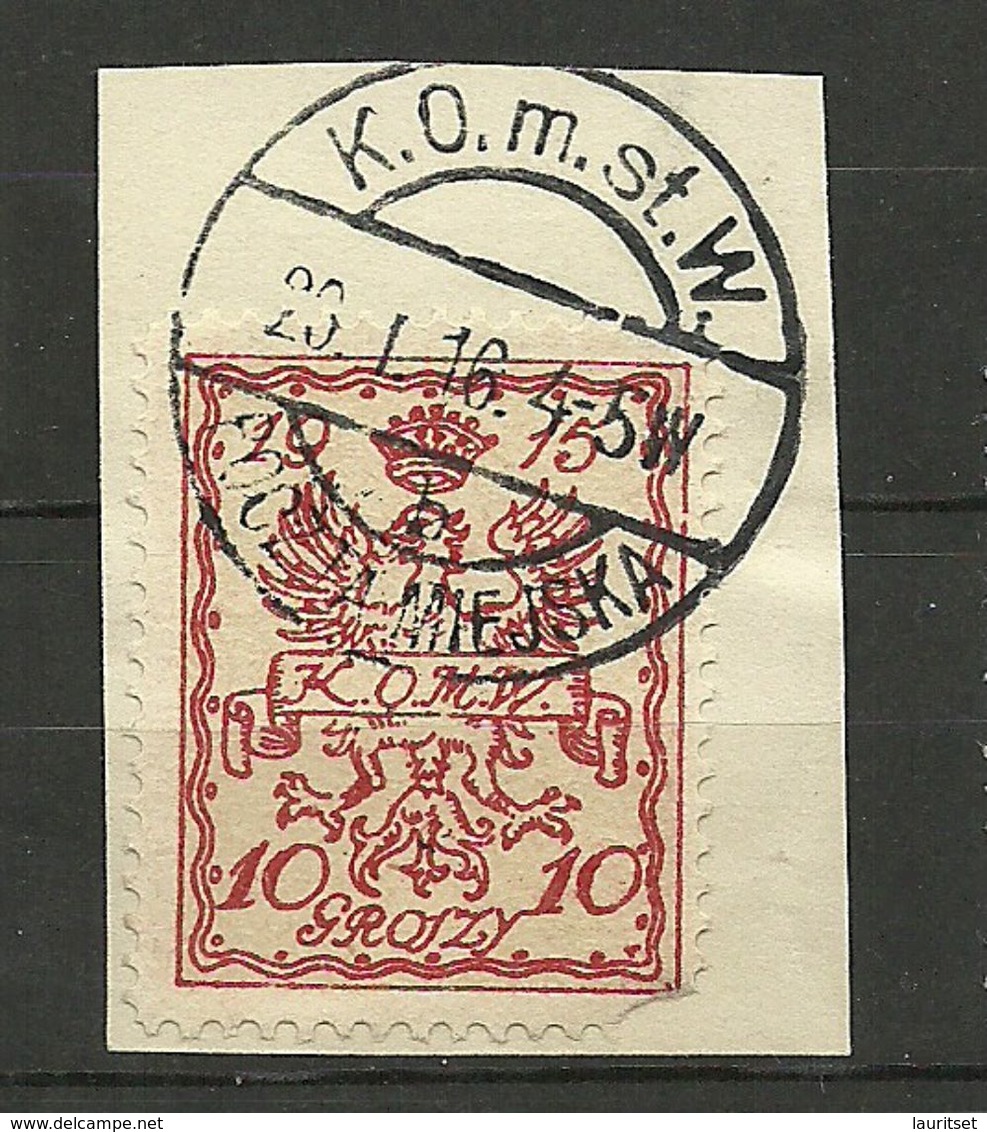 POLEN Poland 1915 Stadtpost Warschau Michel 2 A Auf Dem Briefstück O Signed Petriuk BPP - Gebraucht