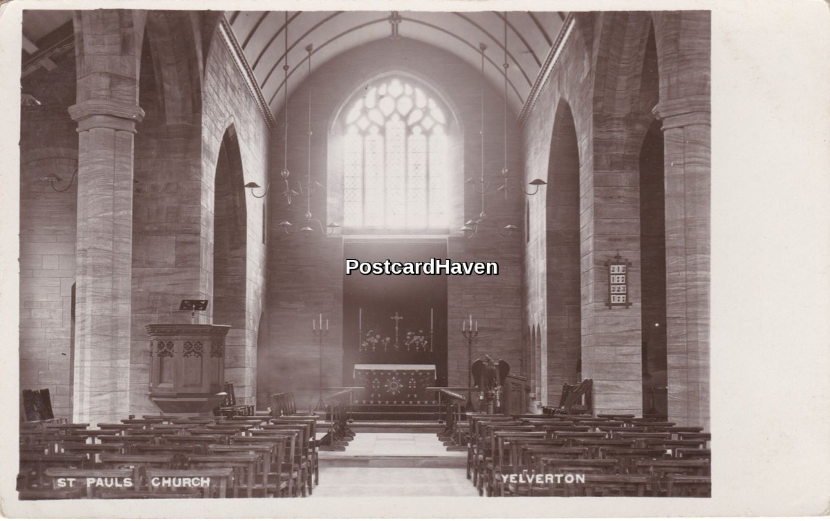 Vintage Real Photo  Postcard;  St Pauls Church. Interior. Yelverton. Devon - Other & Unclassified