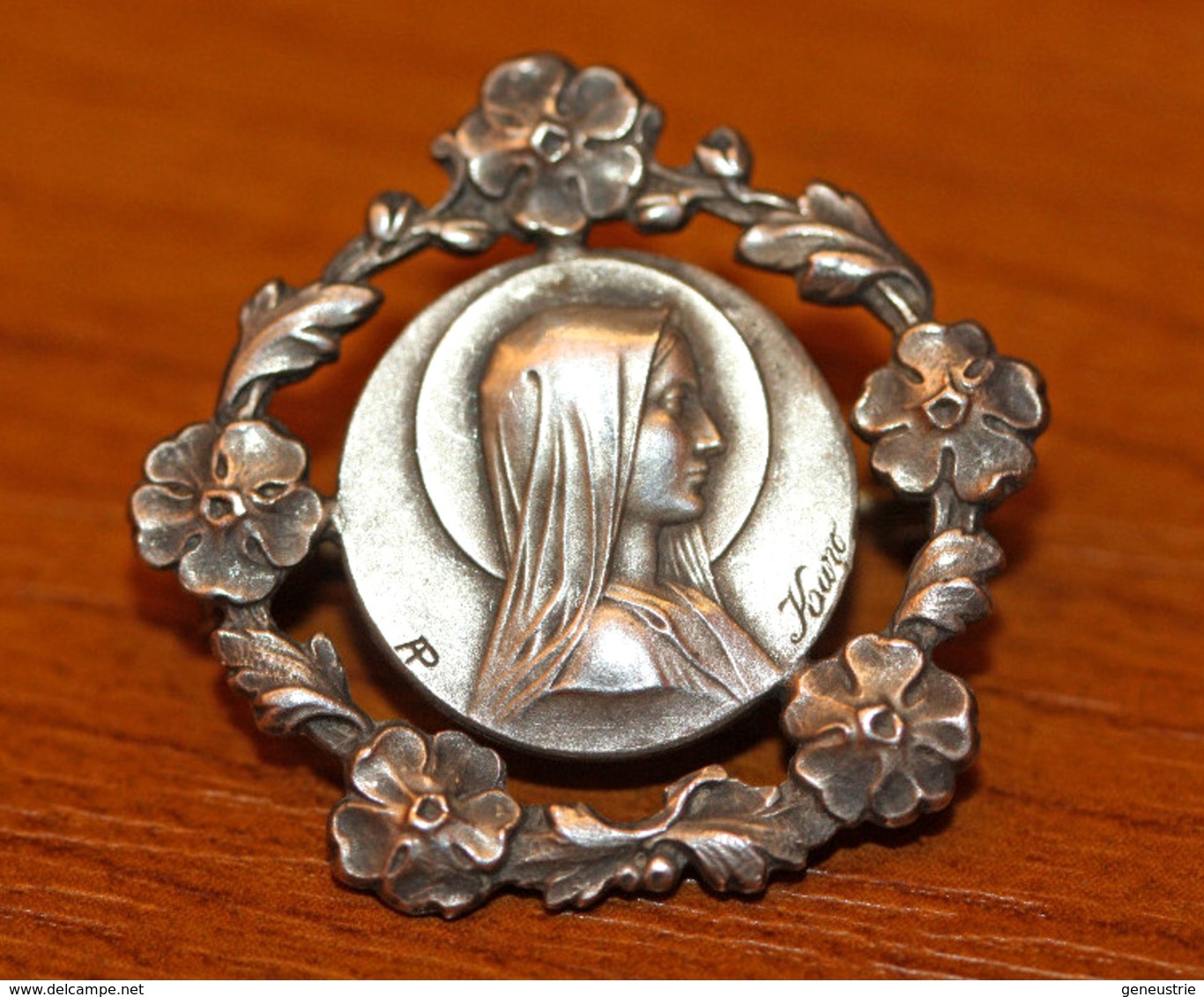 Très Belle Broche Argent 800 "Sainte Marie" Silver Religious Brooch - Religion & Esotérisme