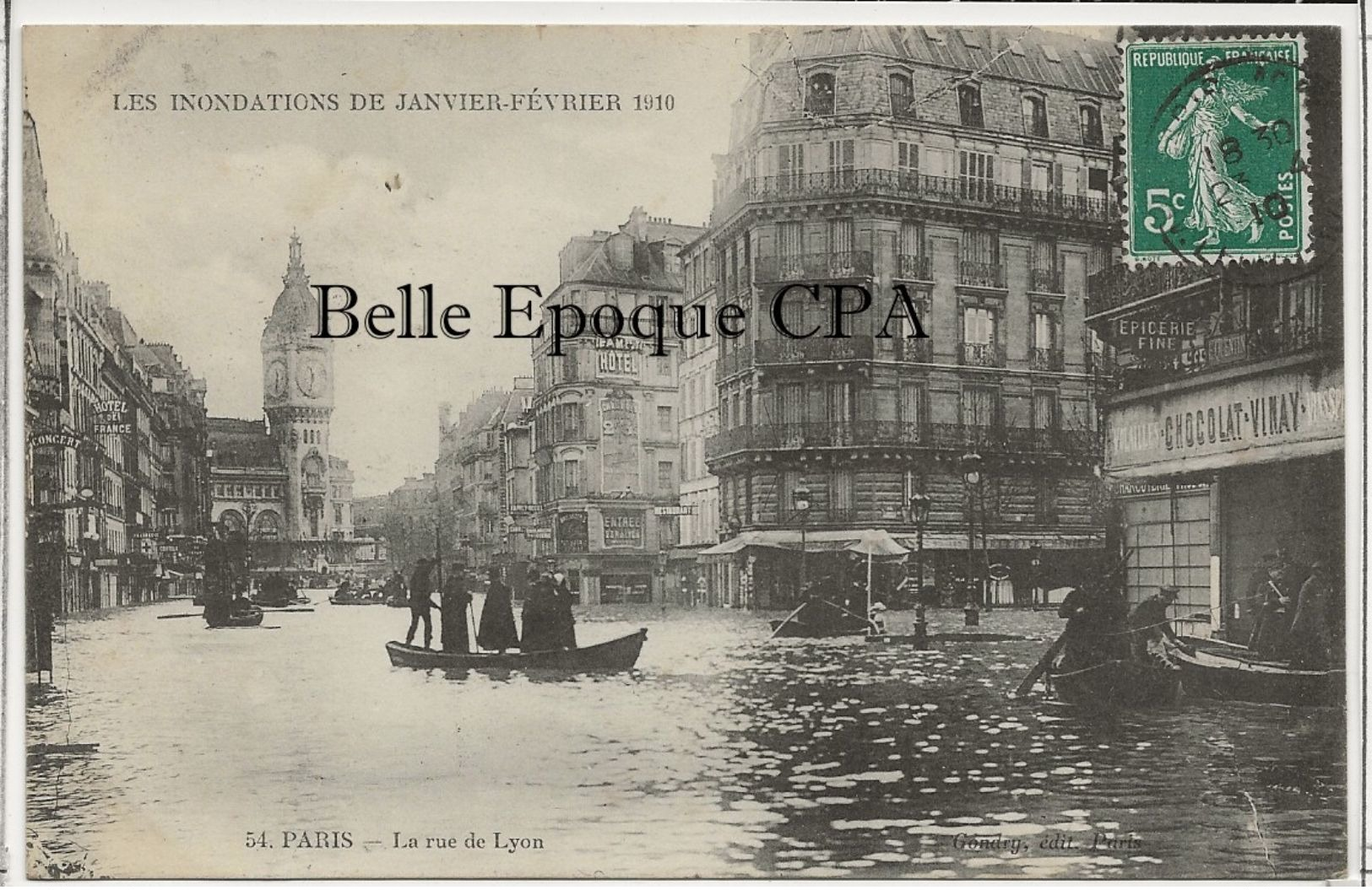 75 - PARIS 12 - INONDATIONS 1910 - Rue De Lyon ++++ Gondry, #54 ++++ 1910 - Paris (12)