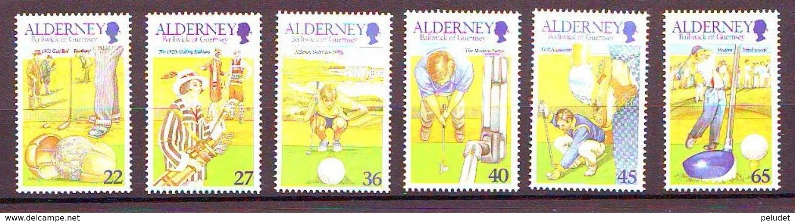 Alderney 2001, Golf Sports 6v ** Mi 173-78, Sn 170-75, Yt 174-79, Sg A169-74, AFA 173-78, Un 174-79 - Alderney