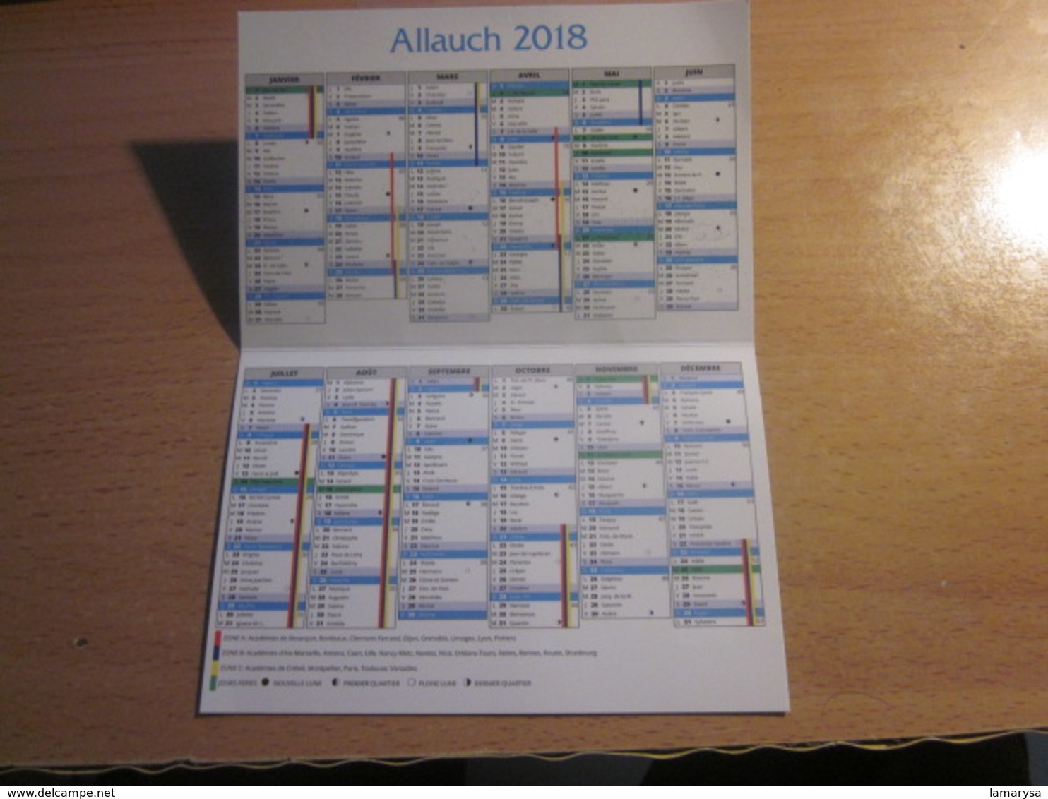 CALENDRIER PETIT FORMAT ALLAUCH 2018 LE REBOISEMENT SUR NOS COLLINES ALLAUDIENNES ENSEMBLE PROTÉGEONS TJRS NOS COLLINE - Small : 2001-...