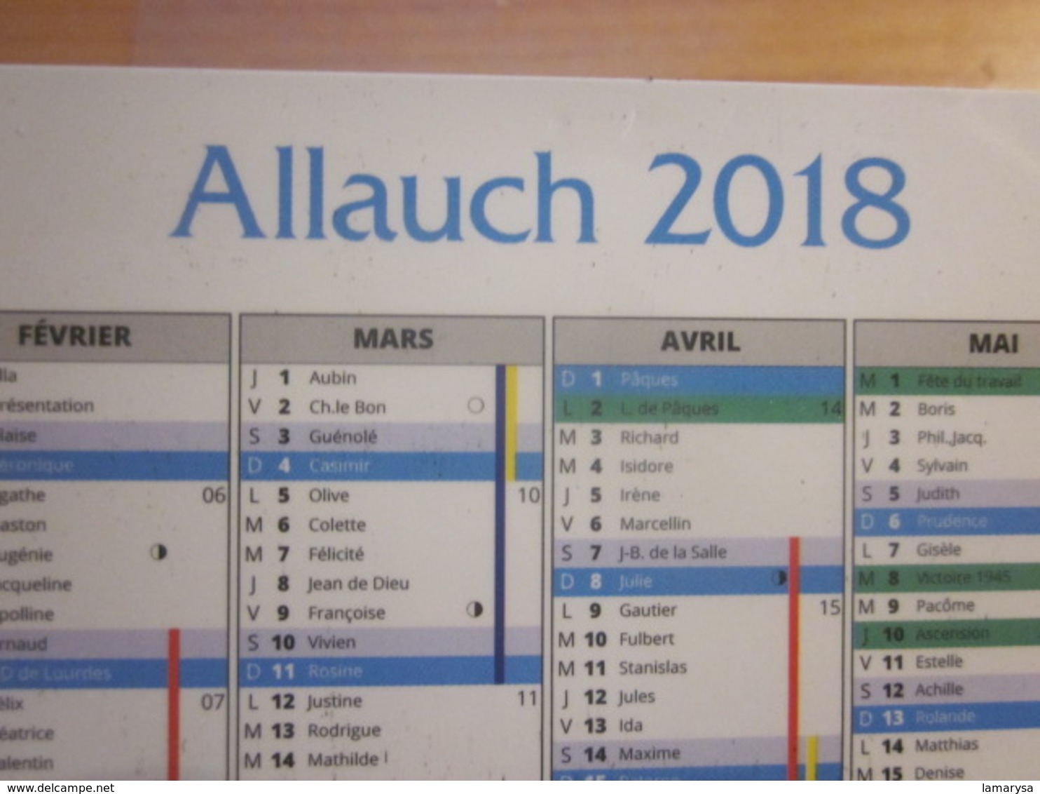 CALENDRIER PETIT FORMAT ALLAUCH 2018 LE REBOISEMENT SUR NOS COLLINES ALLAUDIENNES ENSEMBLE PROTÉGEONS TJRS NOS COLLINE - Small : 2001-...