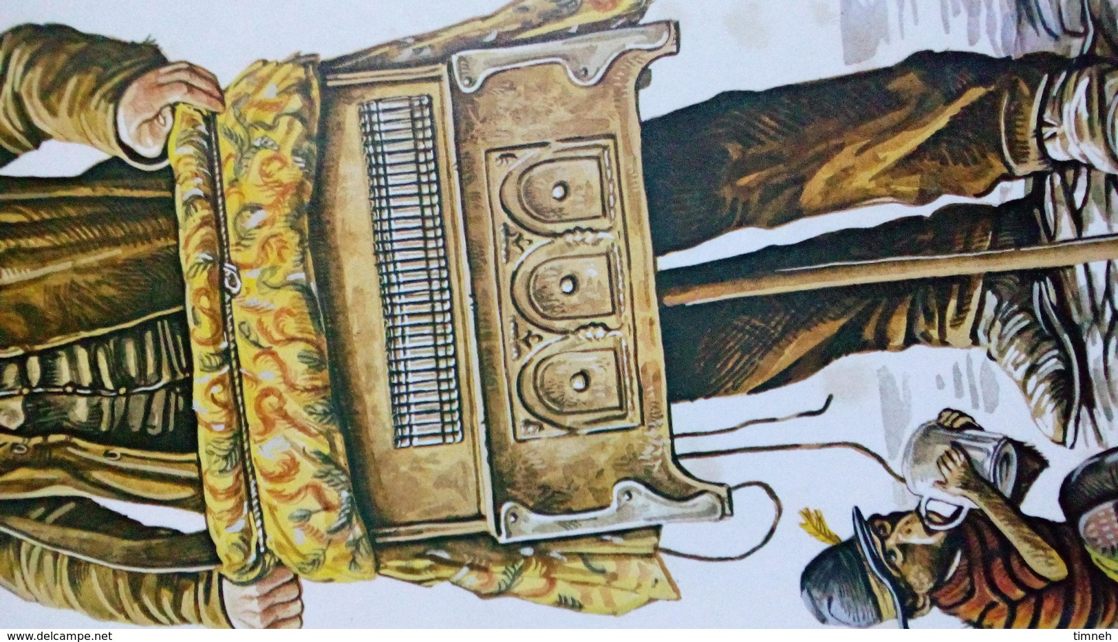 Print reproduction - Roy Wallace - Joueur d' orgues de barbarie avec petit singe "humanisé" - Irish Art Irlande