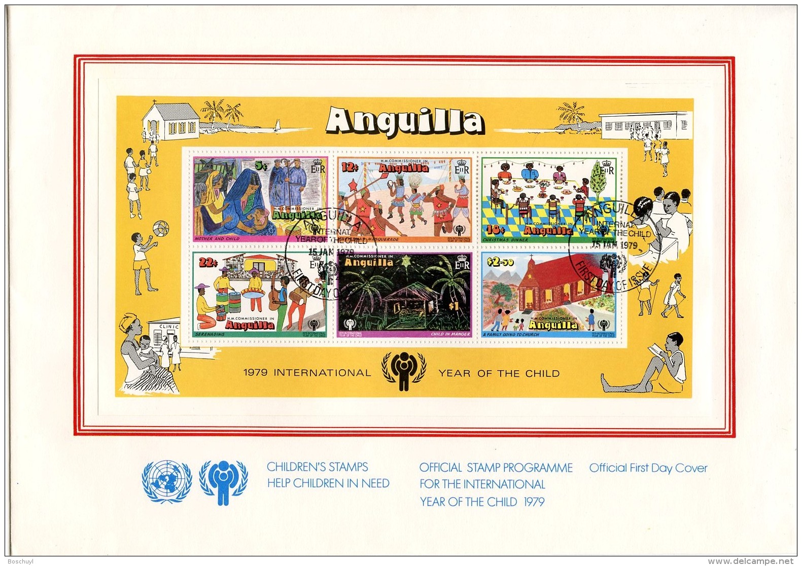 Anguilla, 1979, International Year Of The Child, IYC, United Nations, FDC, Michel Block 23 - Anguilla (1968-...)