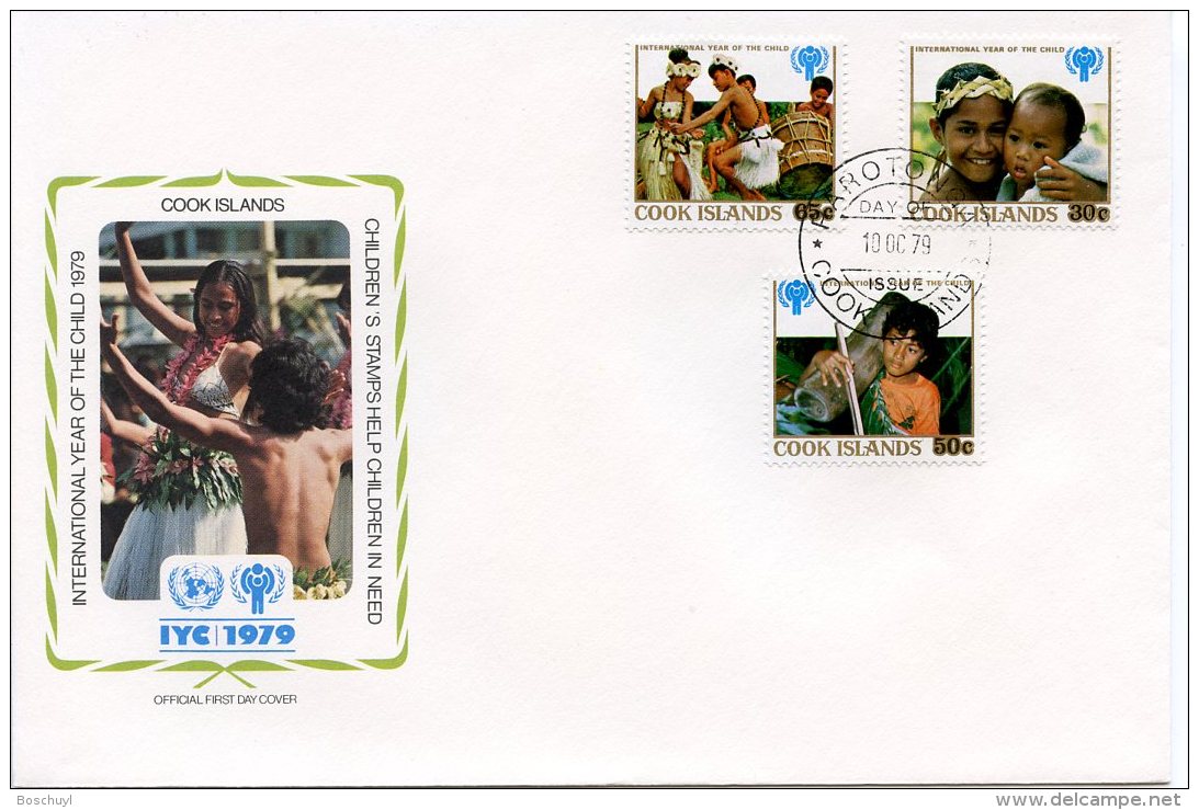 Cook Islands, 1979, International Year Of The Child, IYC, United Nations, FDC, Michel 618-620 - Cook