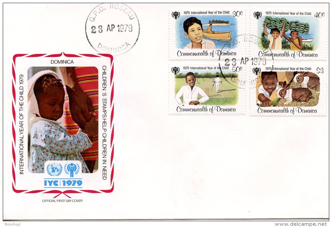 Dominica, 1979, International Year Of The Child, IYC, United Nations, FDC, Michel 625-628 - Dominique (1978-...)