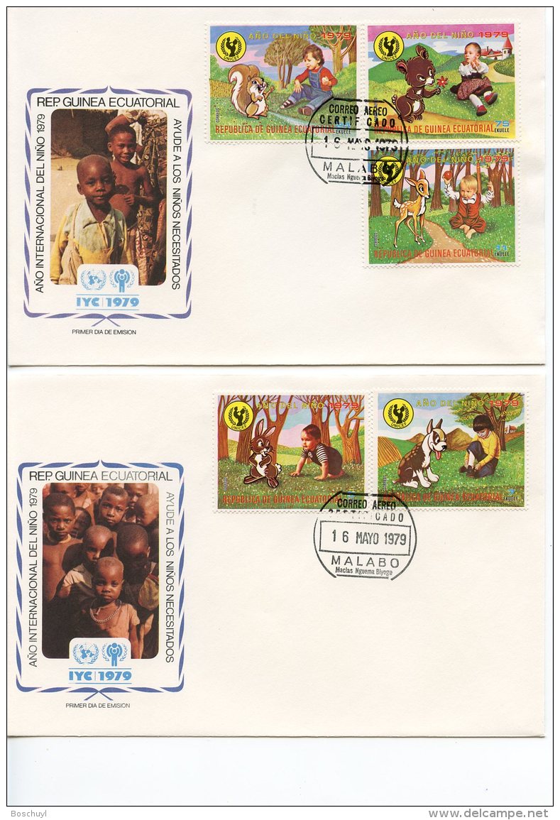 Equatorial Guinea, 1979, International Year Of The Child, IYC, United Nations, FDC, Michel 1483-1487 - Guinée Equatoriale