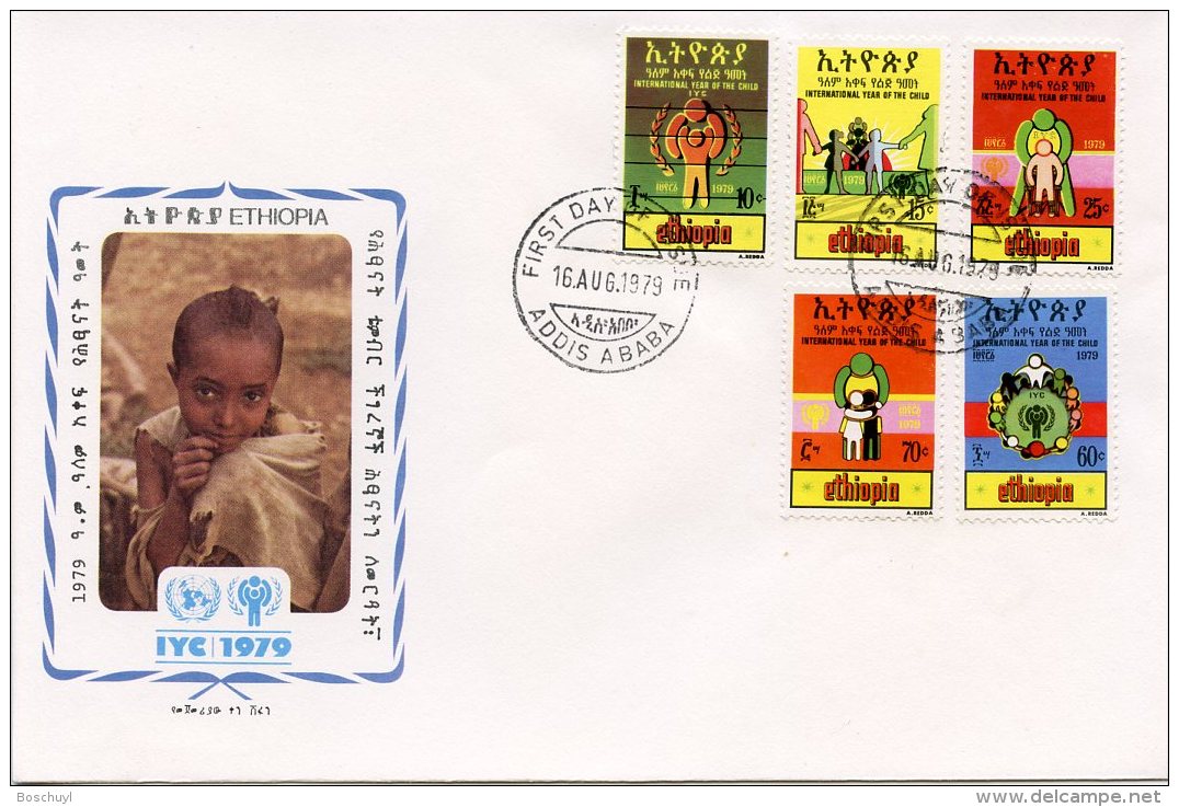 Ethiopia, 1979, International Year Of The Child, IYC, United Nations, FDC, Michel 1017-1021 - Ethiopie