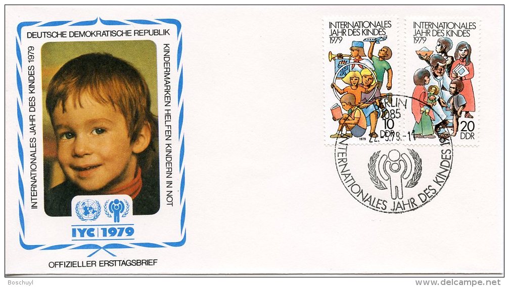 Germany, DDR, GDR, 1979, International Year Of The Child, IYC, United Nations, FDC, Michel 2422-2423 - Autres & Non Classés