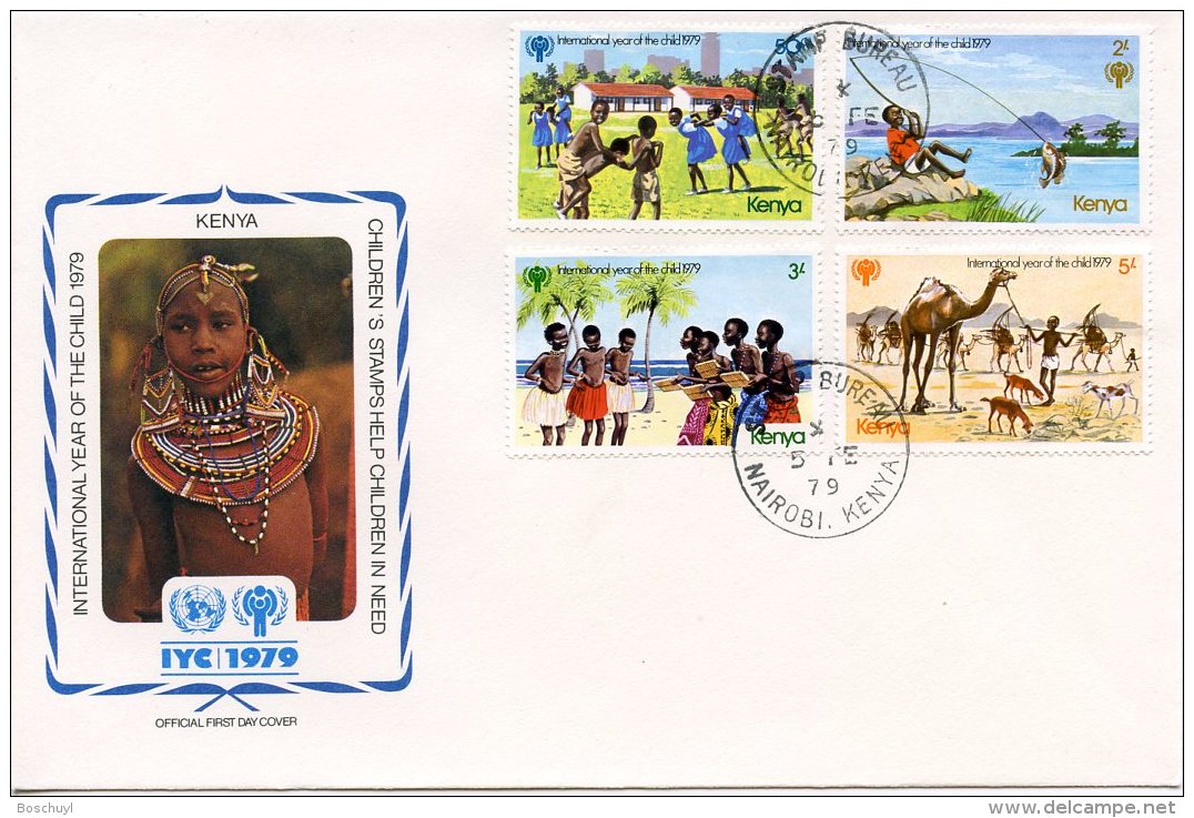 Kenya, 1979, International Year Of The Child, IYC, United Nations, FDC, Michel 135-138 - Kenya (1963-...)