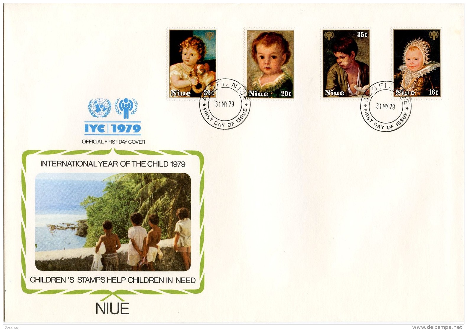 Niue, 1979, International Year Of The Child, IYC, United Nations, FDC, Michel 238-241 - Niue