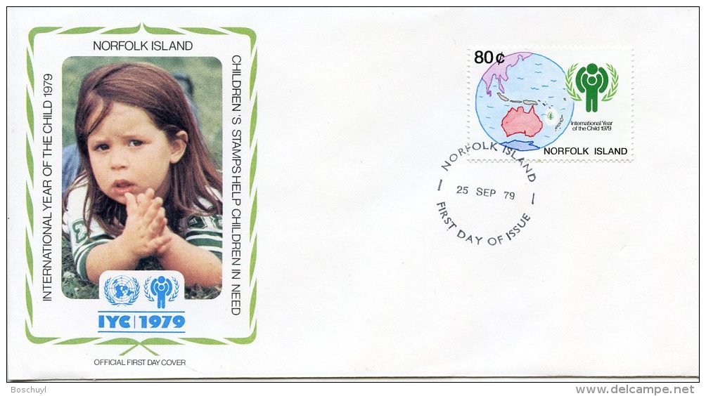 Norfolk Island, 1979, International Year Of The Child, IYC, United Nations, FDC, Michel 233 - Ile Norfolk