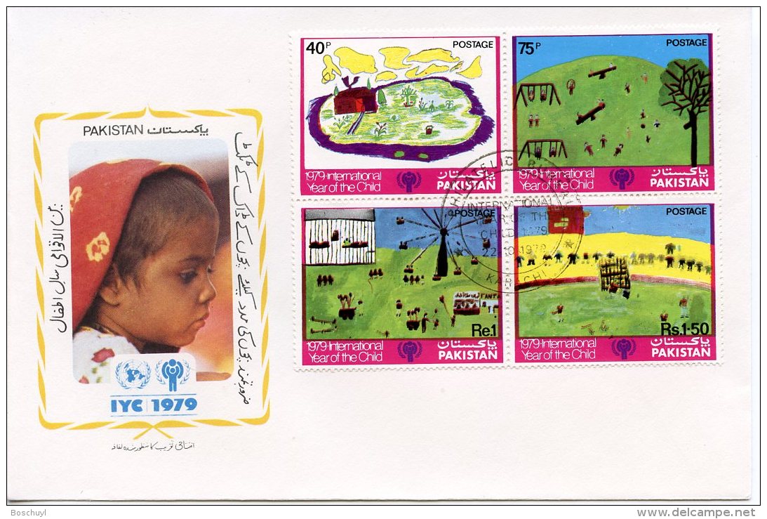 Pakistan, 1979, International Year Of The Child, IYC, United Nations, FDC, Michel 496-499 - Pakistan