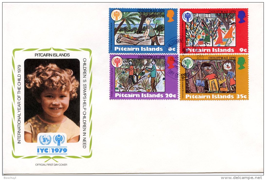 Pitcairn Islands, 1979, International Year Of The Child, IYC, United Nations, FDC, Michel 188-191 - Pitcairn