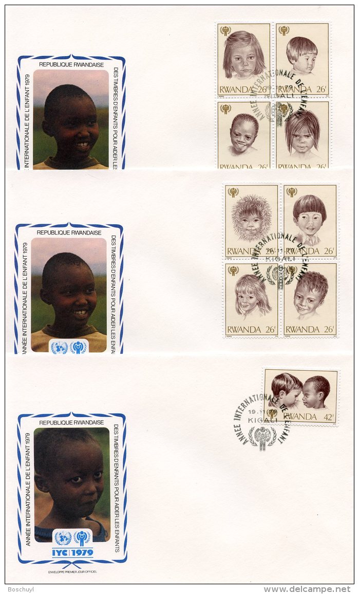 Rwanda, 1979, International Year Of The Child, IYC, United Nations, FDC, Michel 992-1000 - Sonstige & Ohne Zuordnung