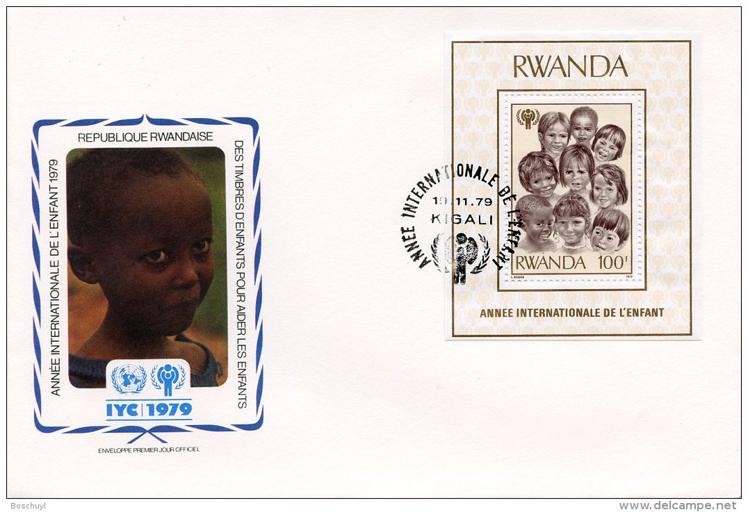 Rwanda, 1979, International Year Of The Child, IYC, United Nations, FDC, Michel Block 86 - Sonstige & Ohne Zuordnung