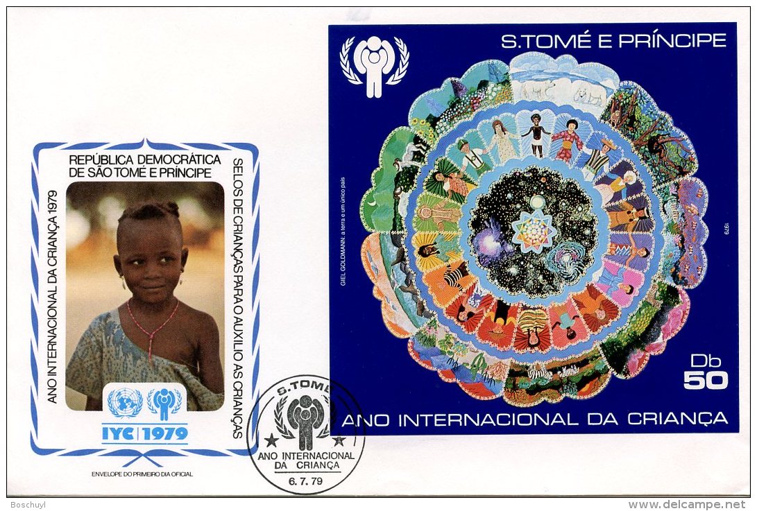 Sao Tome And Principe, 1979, International Year Of The Child, IYC, United Nations, FDC, Michel Block 34 - Sao Tome Et Principe