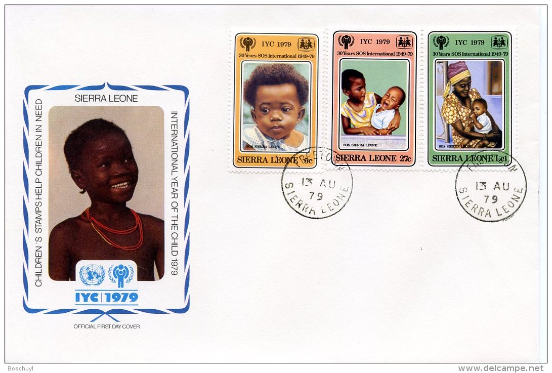 Sierra Leone, 1979, International Year Of The Child, IYC, United Nations, FDC, Michel 578-580 - Sierra Leone (1961-...)