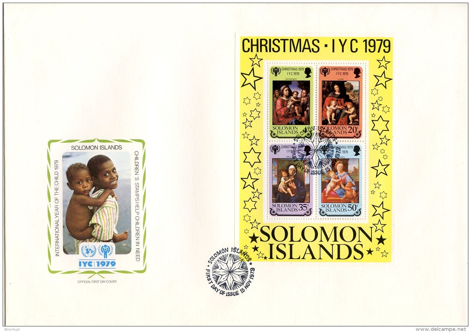 Solomon Islands, 1979, International Year Of The Child, IYC, United Nations, FDC, Michel Block 7 - Islas Salomón (1978-...)
