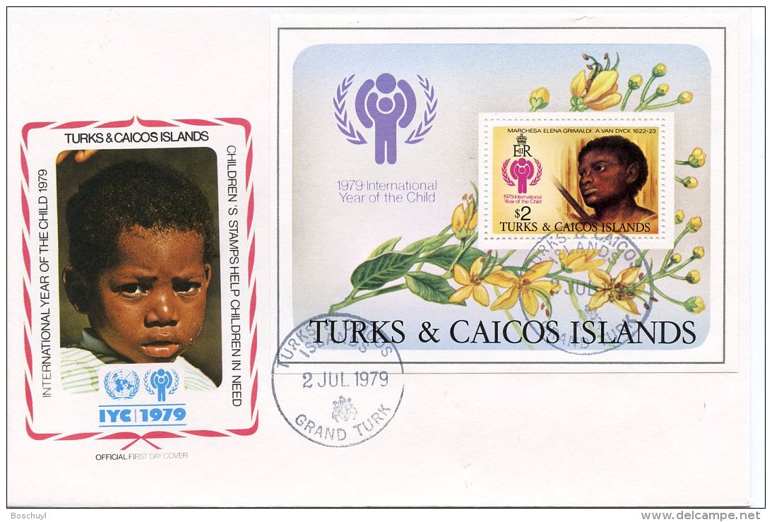 Turks And Caicos, 1979, International Year Of The Child, IYC, United Nations, FDC, Michel Block 15 - Turks & Caicos