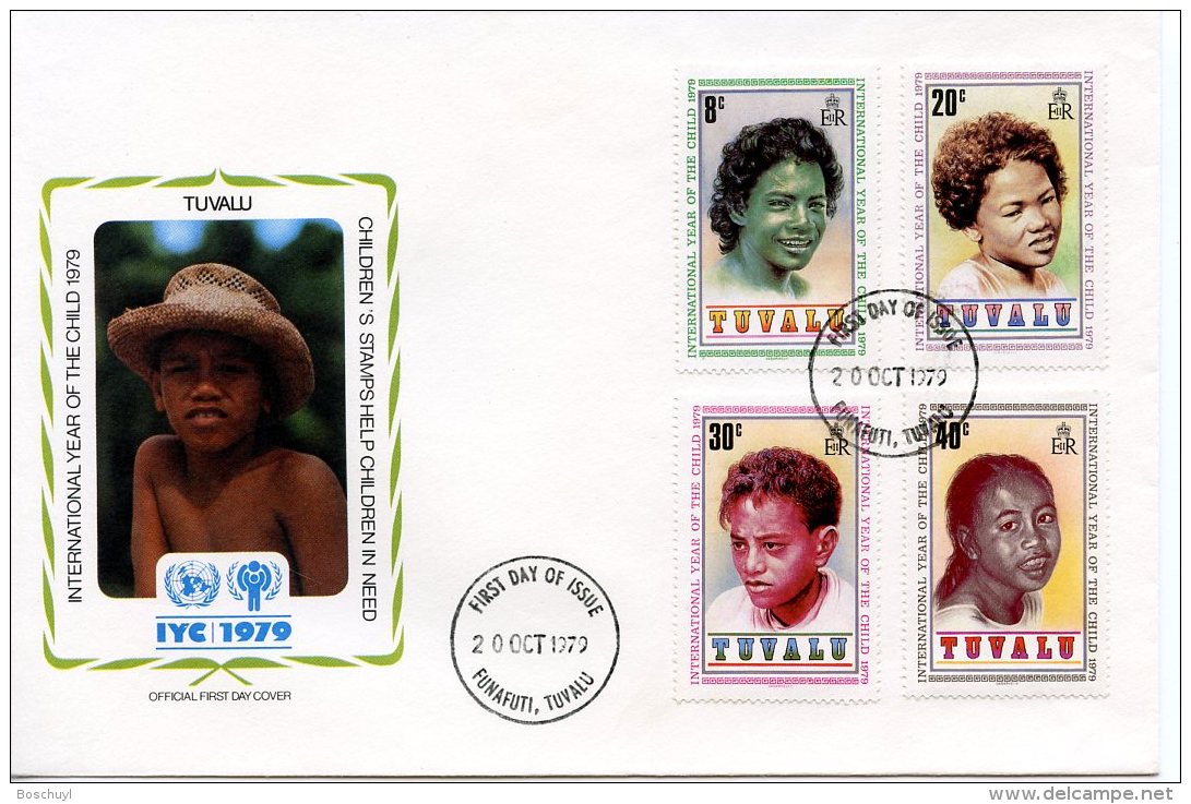 Tuvalu, 1979, International Year Of The Child, IYC, United Nations, FDC, Michel 112-115 - Tuvalu