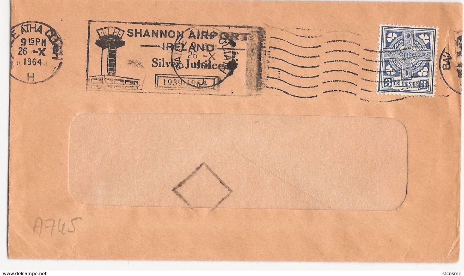 A745 - Lettre D'Irlande De 1964 - Croix Celtique - Oblitérée à Dublin 26/10/1964 Cachet Shannon Airport - Covers & Documents