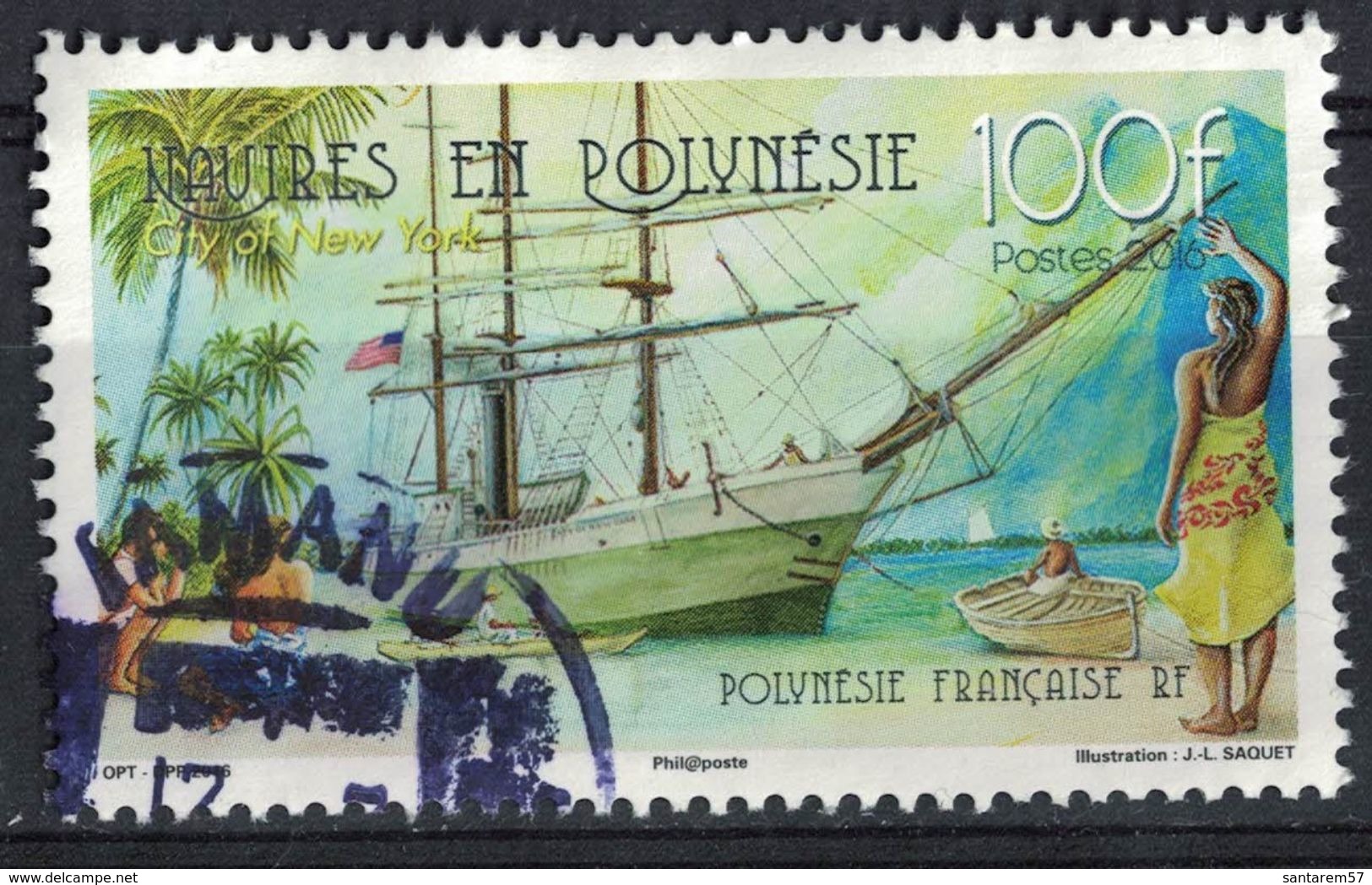 Tahiti 2016 Oblitéré Rond Used Navires En Polynésie City Of New York SU - Tahiti