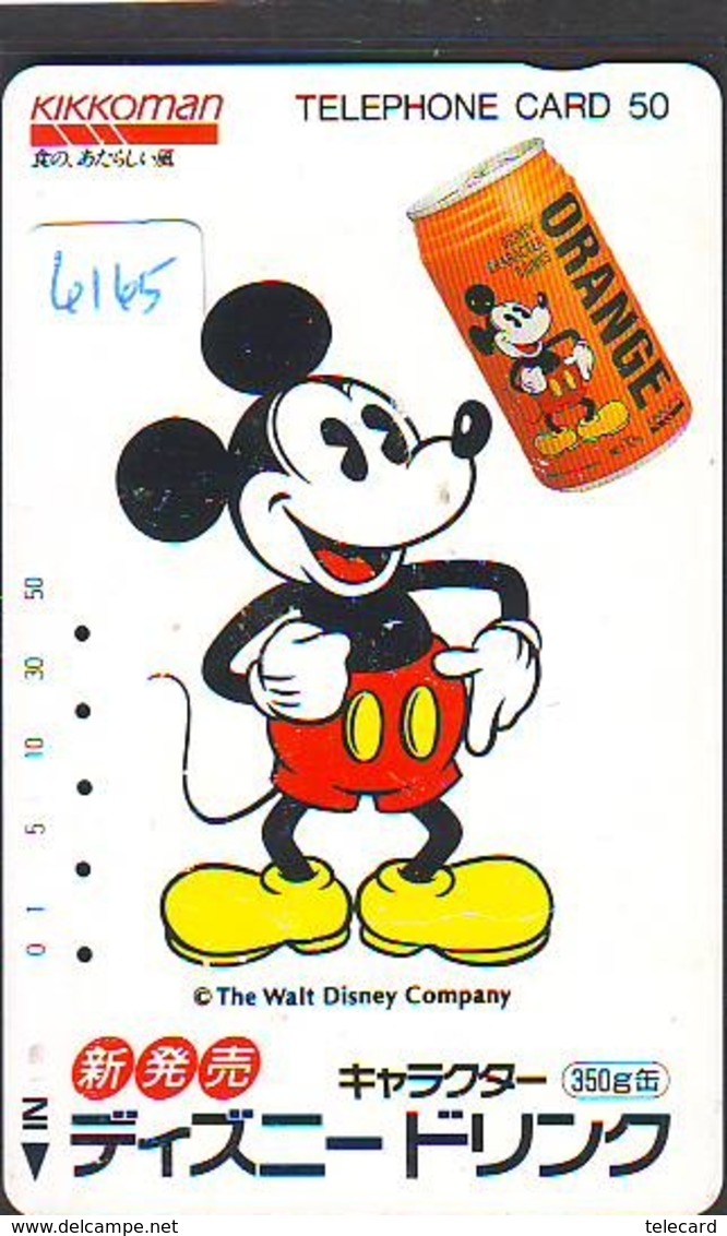 Télécarte Japon *  110-39412 - DISNEY - MICKEY / Boisson Kikkoman Jus D'orange  (6165)  Japan Phonecard Telefonkarte - Disney