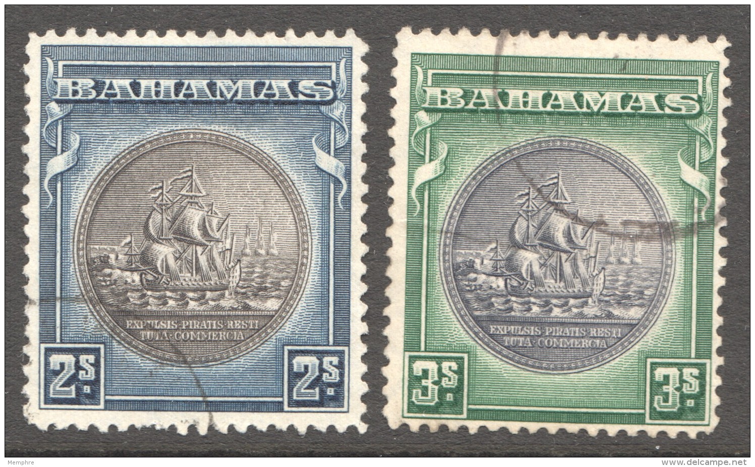 BAHAMAS 1931  Seal Of The Colony  2/- And 3/- Values SG 131b, 132  Used - 1859-1963 Crown Colony