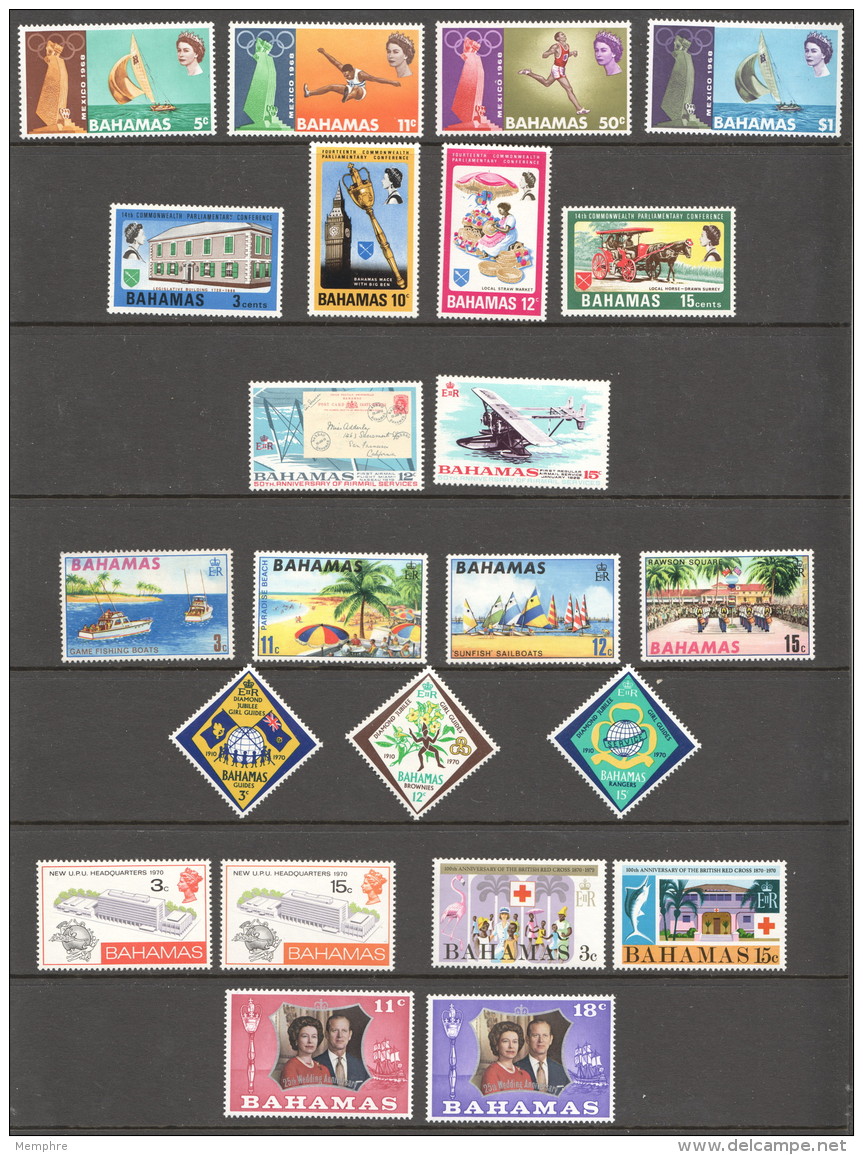 BAHAMAS  1968-72  8 Commemorative Series  UM And MM - 1963-1973 Interne Autonomie