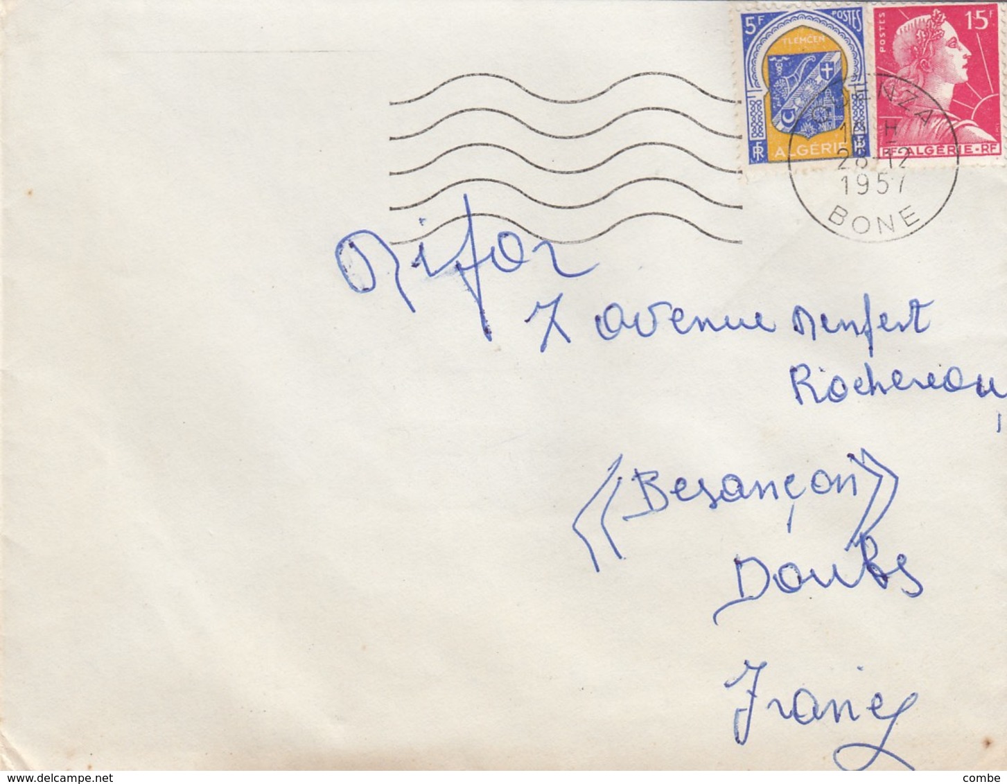 LETTRE  ALGERIE 1957   CACHET OUENZA BONE  / 27 - Lettres & Documents