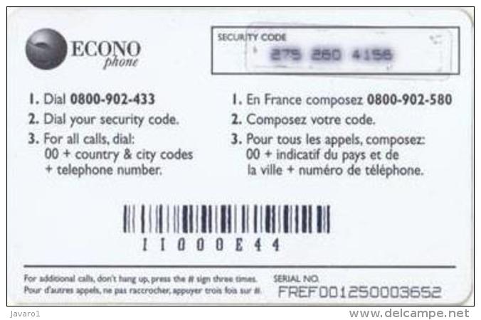 ECONOPHO : FRA03 125 FRF Views FRANCE (barcode) USED - Mobicartes (recharges)