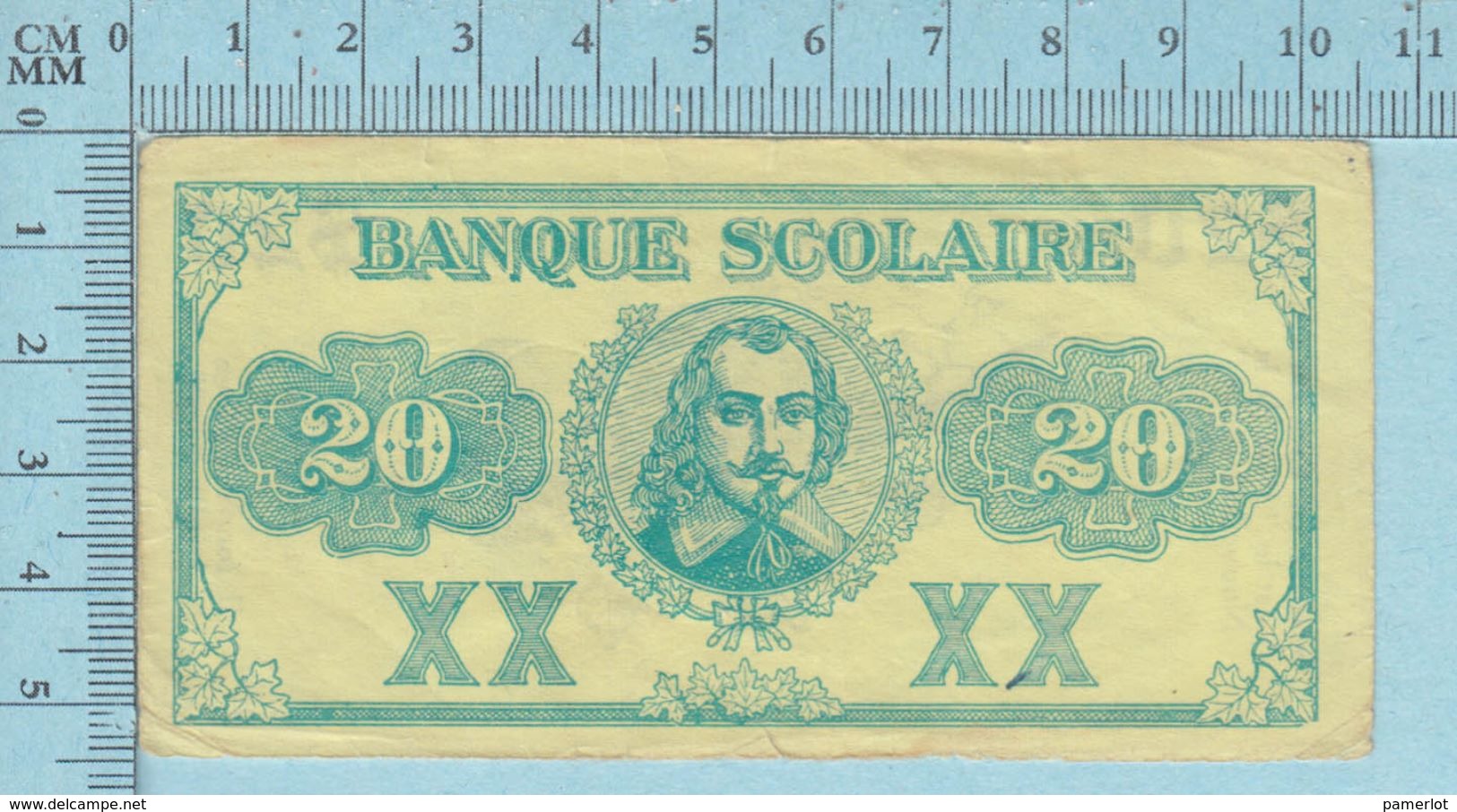 1920, Monnaies Scolaires Billet 20$ Quebec Canada (Armes De La Province, Par Frères Des Écoles Chrétiennes )recto/Verso - Non Classés