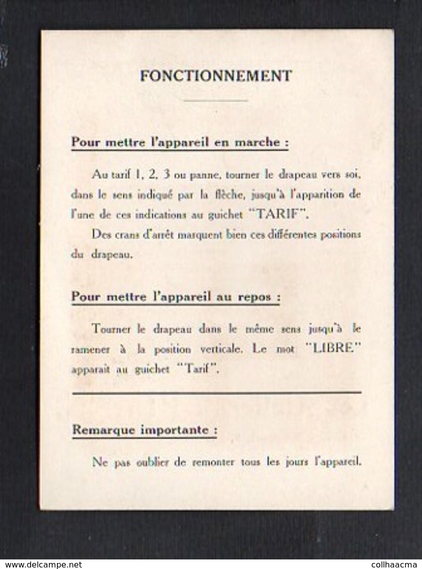 Carte De Visite Publicitaire / Compteurs,Taximètres "Les Ateliers Seiman " Rue Fouquet à Levallois-Paris - Visiting Cards