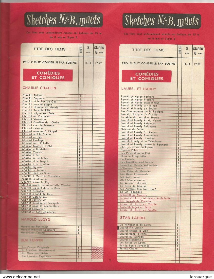 FILM - OFFICE : TARIF 1970 / 1971 - Other Formats